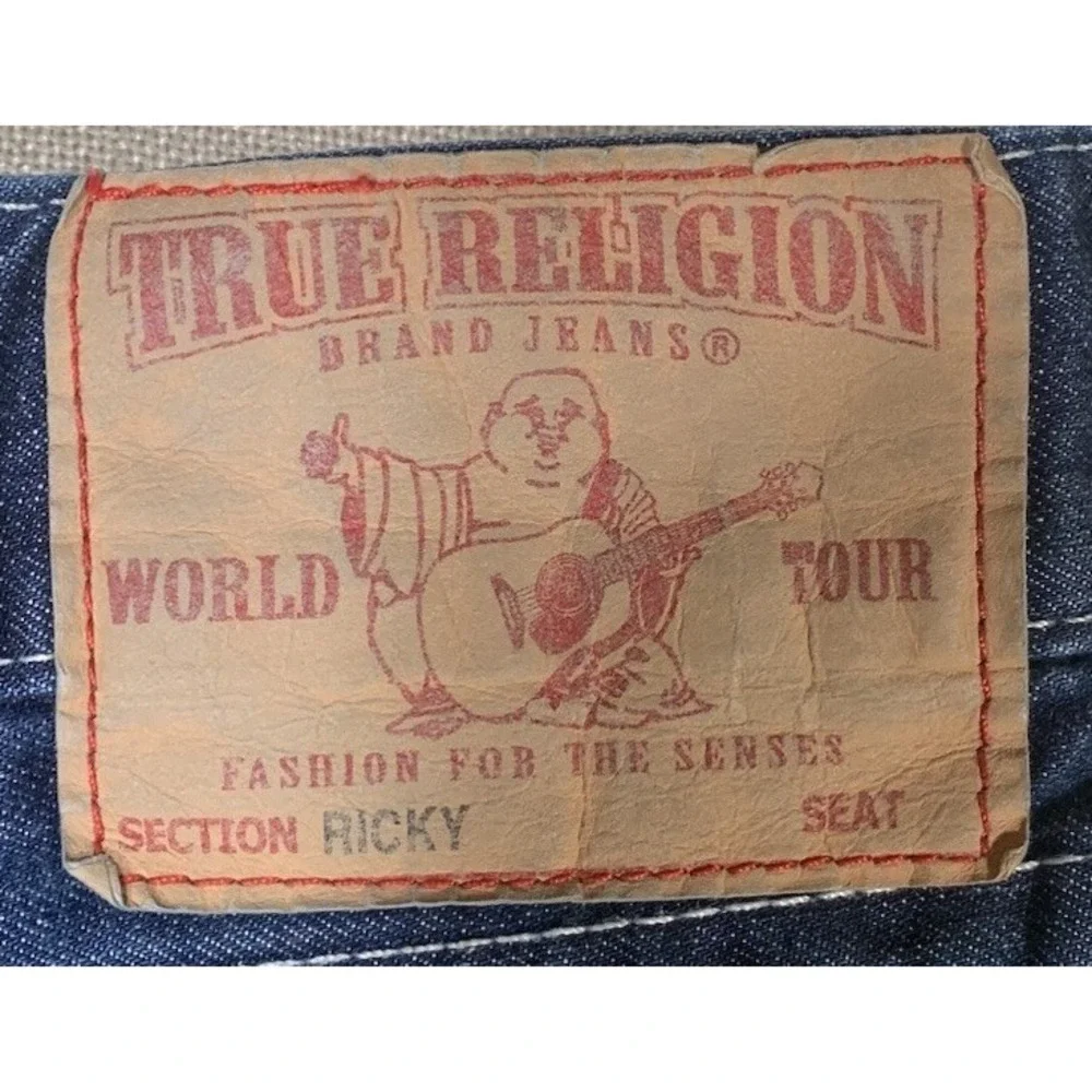 True Religion Jeans Mens Ricky Size 38 X 33 Blue 100% Cotton‎ Made In USA